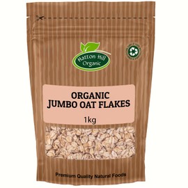 Organic Jumbo Oat Flakes 1kg by Hatton Hill Organic - Nutritious Breakfasts, Baking, and Smoothies – High-Fiber