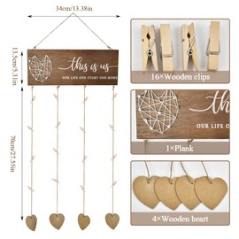 HOMTOO This Is Us Photo Frame, Multiple Wall Photo Frame Holders, Hanging Photo Display, Wall Hanging Photo Collage Decor Frame for Couple, Family, Grandma, Friends, Housewarming G ifts