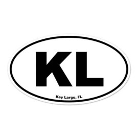 Stickerchest Key Largo KL Florida Oval car bumper sticker decal 5" x 3"
