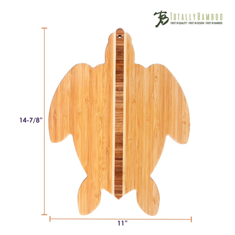 Totally Bamboo Sea Turtle Shaped Cutting Board and Charcuterie Serving