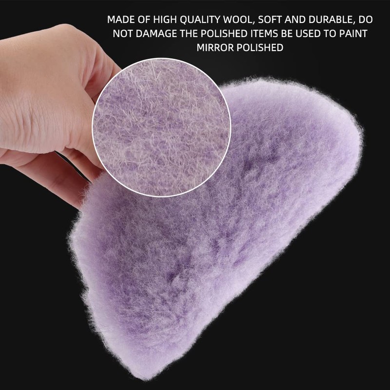 Wool Polishing Pads, SPTA 2Pcs 5Inch (125mm) Wool Cutting Pad,