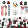180 Pieces Christmas Snowman Wooden Beads, Winter Wooden Bead Buffalo
