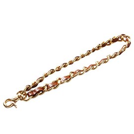 UTreers Chain Strap Wrist Strap for Clutch Wallet Purse with Chain Strap Coin Purse Keychain Strap Unique&Safe (B Gold Chain Brown Leather)