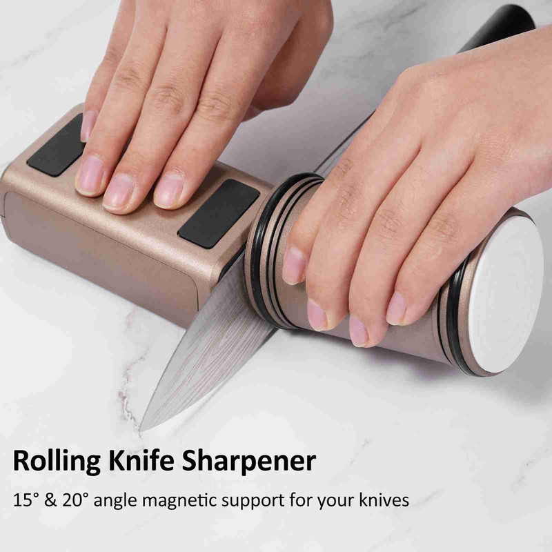 Rolling Knife Sharpener - Knife Sharpening Tool with Diamond and