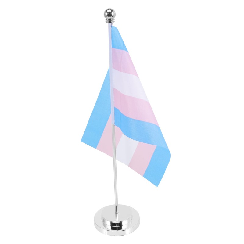 COHEALI 2 Sets Polyester Rainbow Pride Desk Flag Support Small