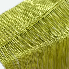 Tür-Vorhang / Wandpaneel mit Fransen, für Fenster, Zuhause, Terrasse, Schlafzimmer, Hochzeit, Restaurant idealer Raumteiler, dekorative Quaste, Polyester, Grasgrün, 100_x_200_cm
