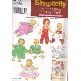 Simplicity Pattern 4707 for Baby Doll Clothes in Three Sizes
