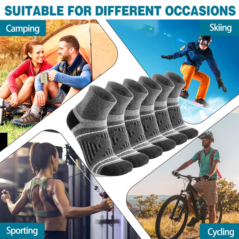 Merino Wool Ankle Hiking Running Socks Warm Winter Thermal Thick