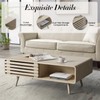 Easyego Coffee Table with Storage, Farmhouse Wood Tables for Living