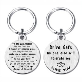 MXRSDF Love Girlfriend Gifts, Drive Safe No One Else Will Tolerate Me Keychain for Her Men Mothers Day Birthday Valentines
