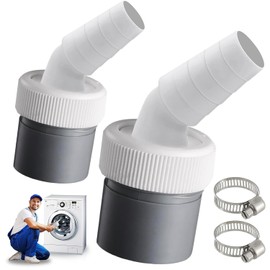 Washing Machine Drain Adapter, Pack of 2 Washing Machine Connection Input Diameter 18-24 mm and Pipe Diameter 40 mm, Drain Adapter for Dishwasher, for Connection Washing Machine Drain Hose