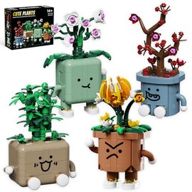 4 Pack Botanicals Cute Plants Building Set, 968PCS Flower Botanical Collection Building Toys for Home Office Décor Christmas Birthday