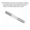 sourcing map Double Ended Stud Screws (M3 Thread 25mm Length)