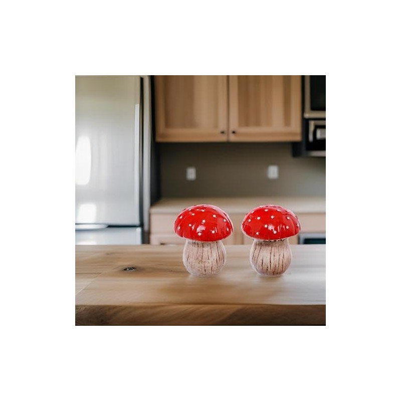 The Bridge Collection Ceramic Mushroom Salt and Pepper Shaker Set