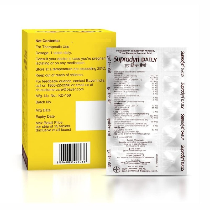 Supradyn Daily Multivitamin 60 Tablets For Immunity & Energy Zinc