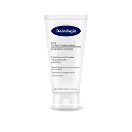 Dermlogix Acne Creamy Foaming Wash | 4% Benzoyl Peroxide | Hyaluronic Acid | Ceramides | Acne Skin Care | Gentle Daily Acne Treatment | Prevents Acne Breakouts | 6.76 Fl Oz (Pack of 1)