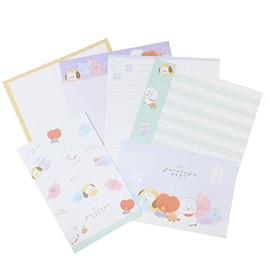 Kamio Japan Letter Set, Plenty of A5, 14 Envelopes, 28 Stationery Papers, Made in Japan (209761 BT21/Nighttime Plenty)