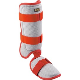 ZETT BLL324C Hitter Leg Guard Silver Gray x Red (1564)