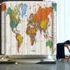 LIVETTY World Map Bathroom Shower Curtains Fabric Shower Curtain Waterproof