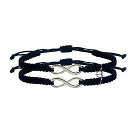 COLORFUL BLING Matching Magnet Mutual Attraction Couple Bracelets Long Distance His and Hers Adjustable Braided 8 Infinity Love Heart Friendship Bracelet Jewelry, Metal, alloy