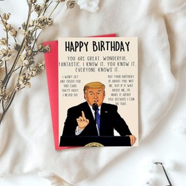 Trump Birthday Card - Humorous Gifts for Women, Men. Perfect for Dad, Mom, Husband, Wife.