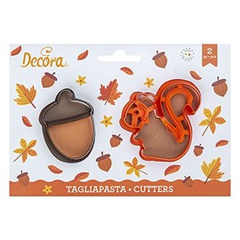 Decora 0255164 Set 2 Ausstecher Bosco aus Kunststoff, das ideale Set für Dekorationen aus Zuckerpaste oder Gummipaste, Made in Italy, originelles Design. Packung mit 2 Stück.