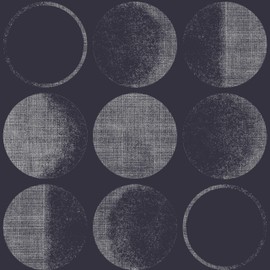 Tempaper Midnight Blue Moons Removable Peel and Stick Wallpaper, 20.5 in X 16.5 ft, Made in The USA