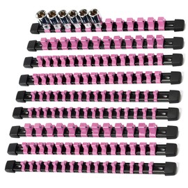 Reniteco 9-Piece Socket Organizer Set - 1/4-Inch x 48 Clips, 3/8-Inch x 45 Clips, 1/2-Inch x 36 Clips, Heavy Duty ABS Socket Holder, Premium Quality Socket Clip Rail Holder for Tool Box Drawer