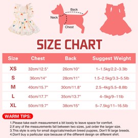 Dog Princess Dress with Heart Pattern,Lace Ruffle Trim, Cat Outfits Puppy Summer Tutu Dress for Small Dogs Pet Outfit for Yorkie Teddy Chihuahua Clothes (XL(5-7.5kg), Heart)