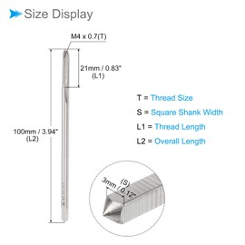 CoCud Threading Tap Meter M4 x 0.7 Thread H2 High Speed Steel Machine 3 Straight Flutes for Threading Tools Tap Drilling Machine 1 Pack