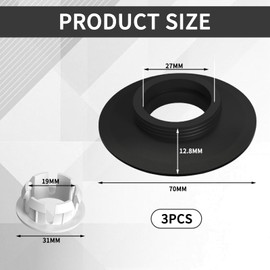 3 PCS Flush Valve Seal Compatible with Ideal Standard Toilet Cistern, Ancable Replacement Flush Valve Seal & Clip Replace of SV01967 (Black)
