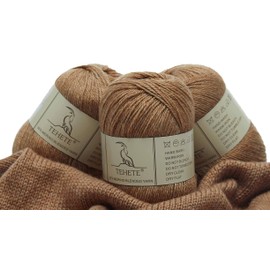 TEHETE Merino Wool Yarn for Knitting 3-Ply Soft Lightweight 150g Crochet Yarn (Khaki)