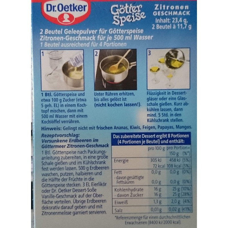 Dr. Oetker Götterspeise Zitrone