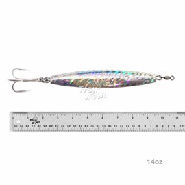5pcs Fish WOW!® 14oz Diamond Jig Mylar Holographic Laser jigs with a Treble Hook