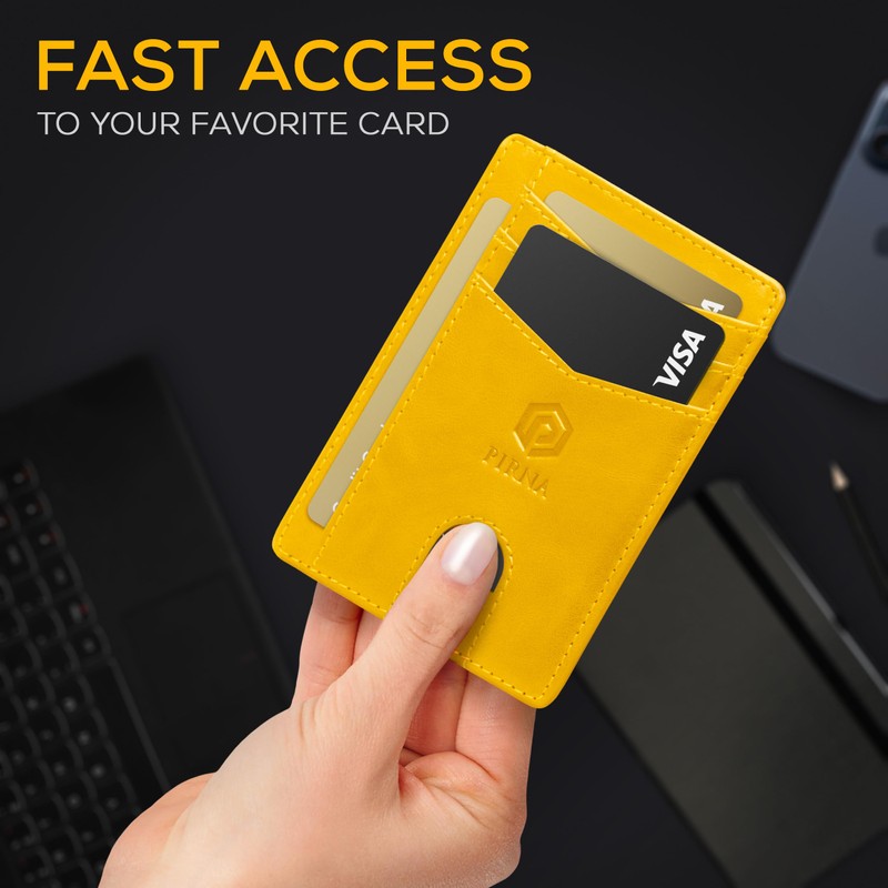 PIRNA Mini Leather Wallet with RFID Protection - Slim Wallet