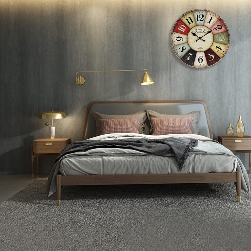 QWANPET Wall Clock - 12" Retro Rustic Style Quartz Clock,
