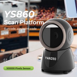 YANZEO YS860 Barcode Scanner 2D/1D Desktop Barcode Reader Hands-Free QR Barcode Scanner Plug and Play Fast and Accurate Scanning for Business, Office, Warehouse