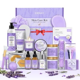 Mothers Day Gifts for Women, Spa Gifts Basket for Women, 21pcs Lavender Bath and Body Gift Basket, Self Care Gifts, Facial Skin Care Set, Birthday Gifts for Mom, Wife, Girlfriend, Sister
