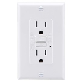 Baomain 15 Amp Blank Face GFCI with Wallplate Self-Test Indoor Receptacle with Indicator Light, UL Listed 1PCS