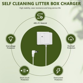12V Charger for Fumoi Self Cleaning Litter Box Compatible with Automatic Cat Litter Box Self Cleaning Power Supply Replacement for 12V Cat Litter Robot Power Adapter