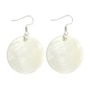 AMOR SPES Natural White Sea Shell Silver Drop Dangle Earrings