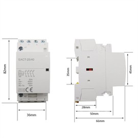 FJYDM Contactor 4p 16-25A AC 220V 230V 50/60Hz Household AC Modular Contactor Switch Controller 4no 4nc 2no 2nc Smart Home House Hotel Industrial Electrics (Color : 25a-4no)
