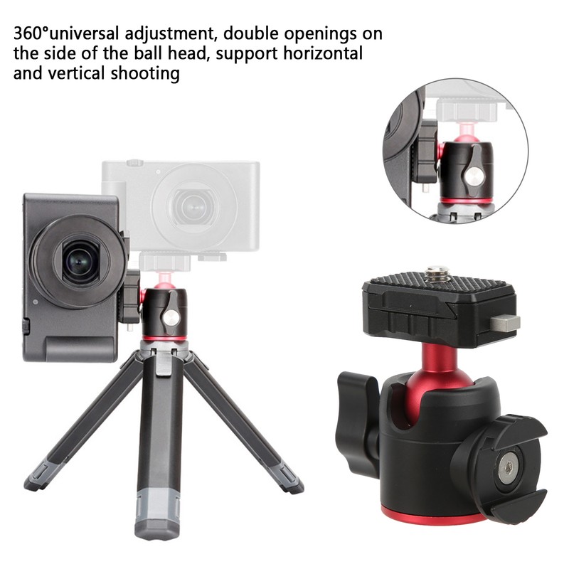 Tripod Ball Heads Metal 360 Degree Rotating with Cold Shoe