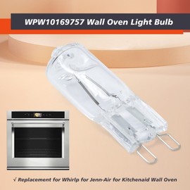 Mhrxusd WPW10169757 Wall Oven Light Bulb Replacement for Whirlp for Jenn-Air for Kitchenaid Parts Replace W10169757, 2 Pieces Per Set, G9 Type