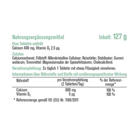 sovita Calcium + D3 Tablets, Contribute to the Maintenance of Normal Bones and Teeth, Dietary Supplement, 100 Tablets