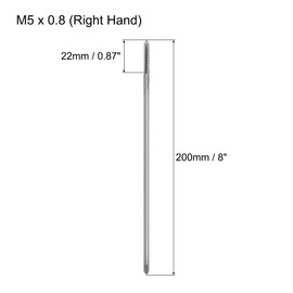 uxcell Metric Thread Tap M5 x 0.8 H2 200mm Extra Long Straight Flute Screw Thread Milling Machine Taps Threading Tapping Repair Tool