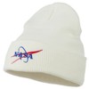 e4Hats.com NASA Logo Embroidered Long Knit Beanie - White OSFM