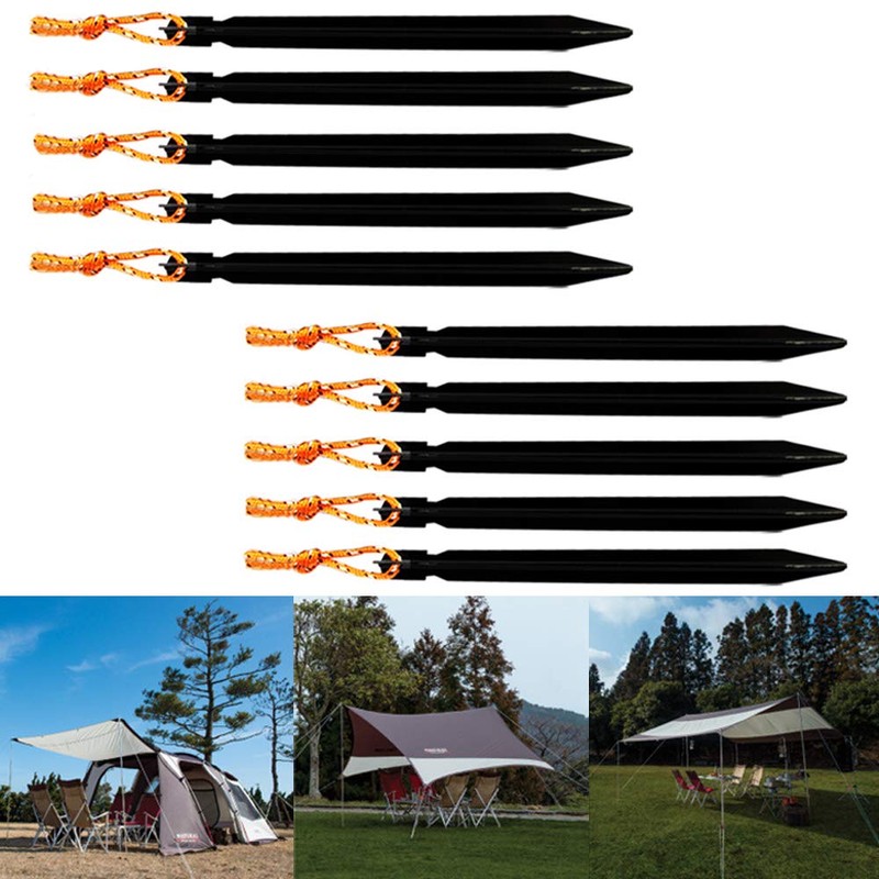 Sourceton Outdoor Tent Cones, Pack of 10 Premium 7" Pins