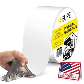 WEUPE RV Sealant Tape, White, 4 Inch x 50 Feet, Roof Patch Repair Tape, Roofing Tape for RV, Waterproof Leak Tape for RV puncture, Boat Sealing, Awning, Canopy, Tents, Camper, Greenhouse and Tarpaulin