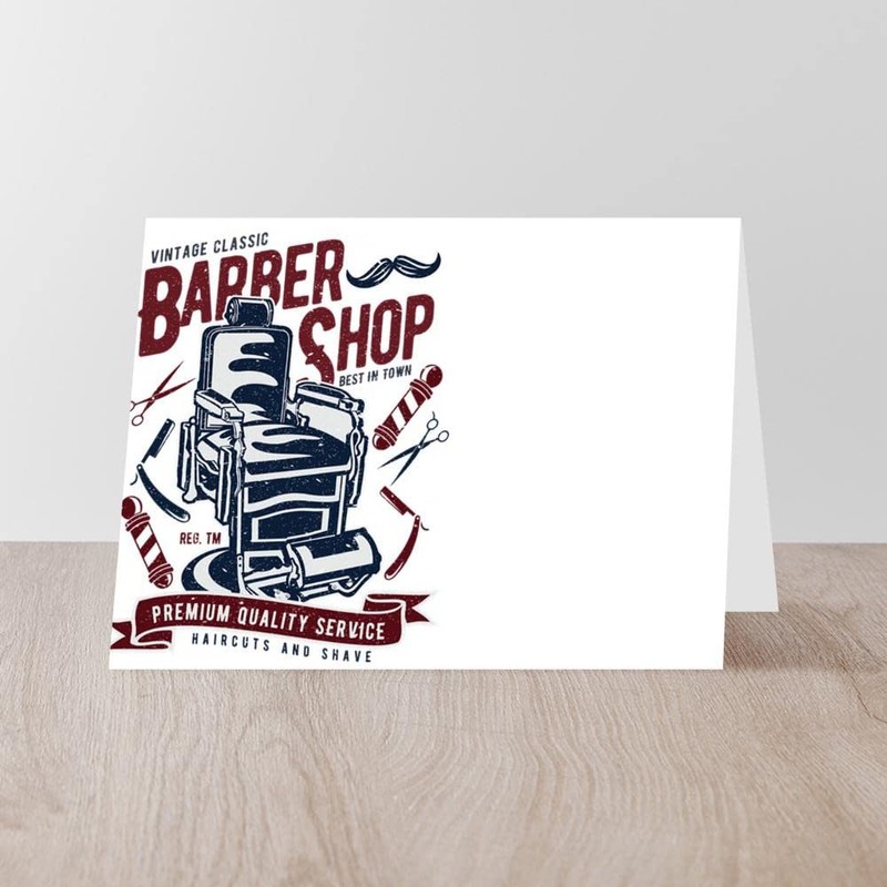 CafePress Barber Shop Greeting Cards Folded Greeting Card Matte